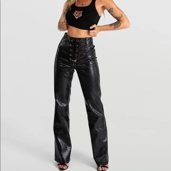 Brooke Pants Black Croc | Poshmark